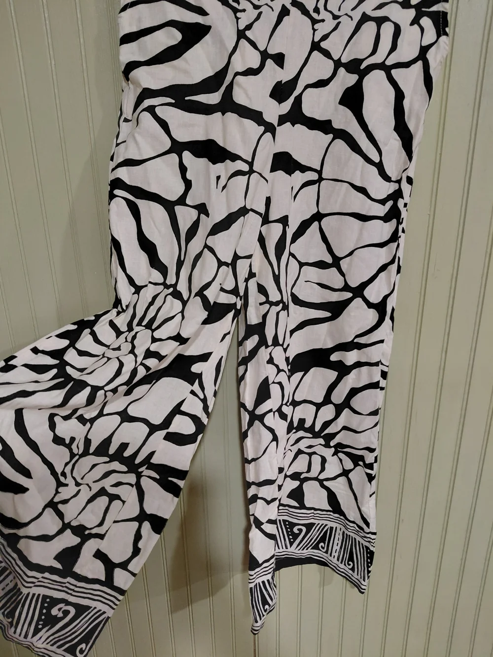 Rachel Zoe Black and White Wide-Leg Jumpsuit Pants
